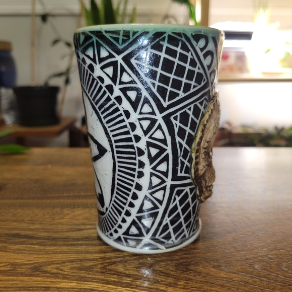 Handmade Sugarskull Day of the Dead Tumbler Mug - Picture 4 of 6